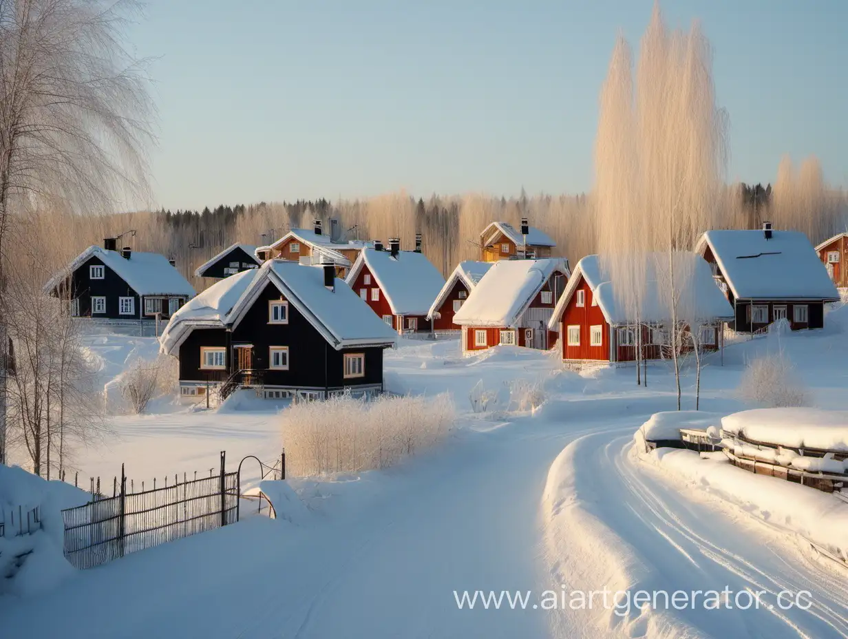 Scenic-Finnish-Village-Landscape-with-Traditional-Houses