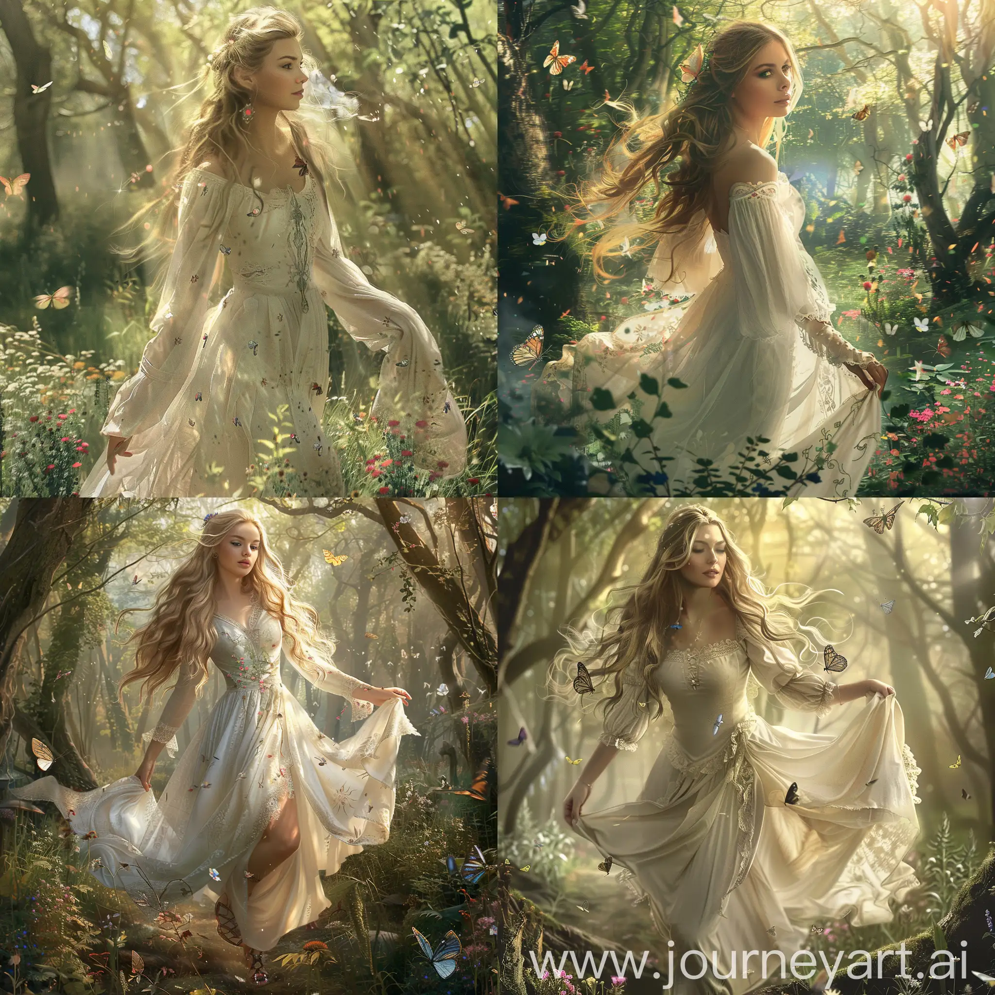 Enchanting-Medieval-Woman-Strolling-in-a-Magical-Forest