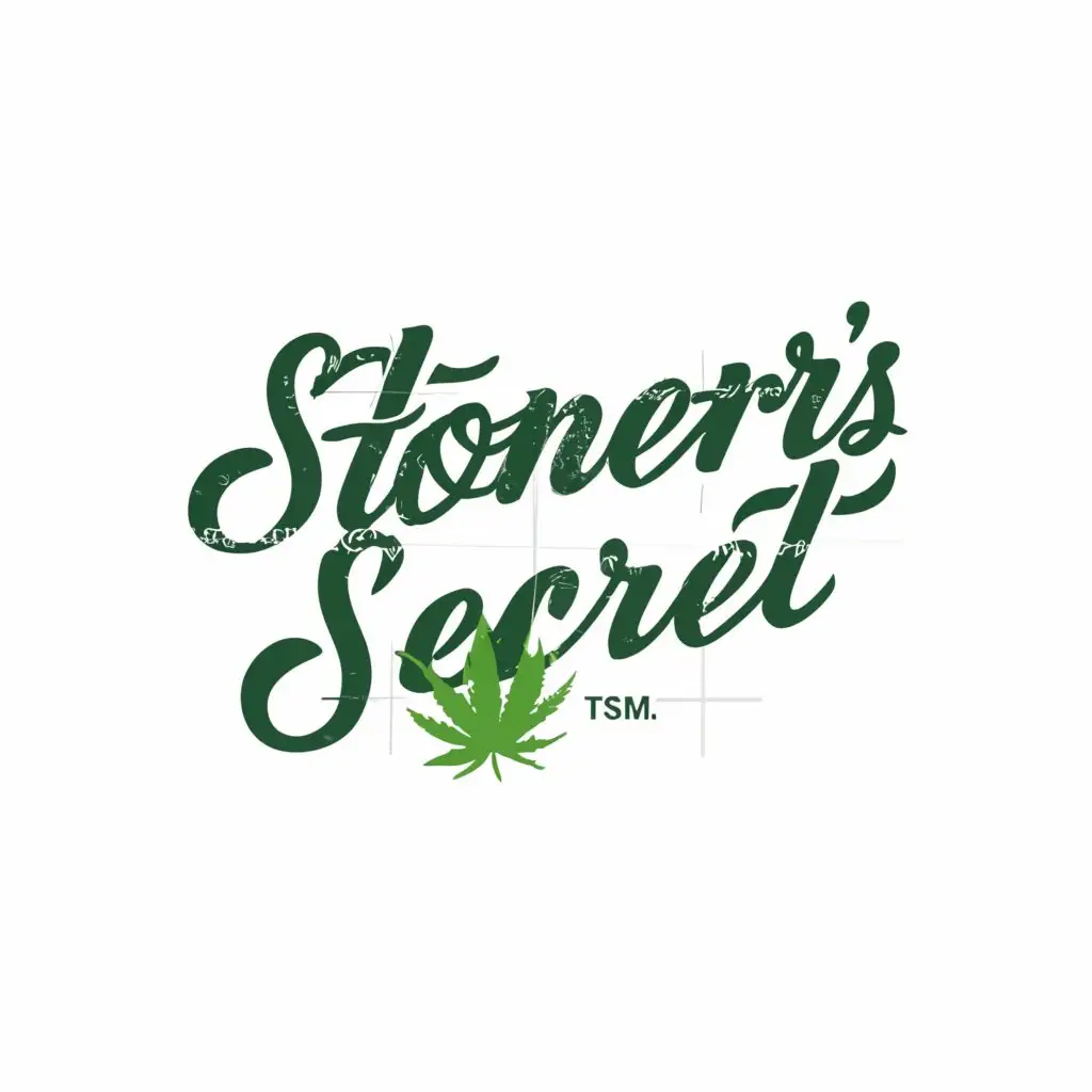 a logo design,with the text "stoners secret", main symbol:weed hidden secret,Moderate,clear background