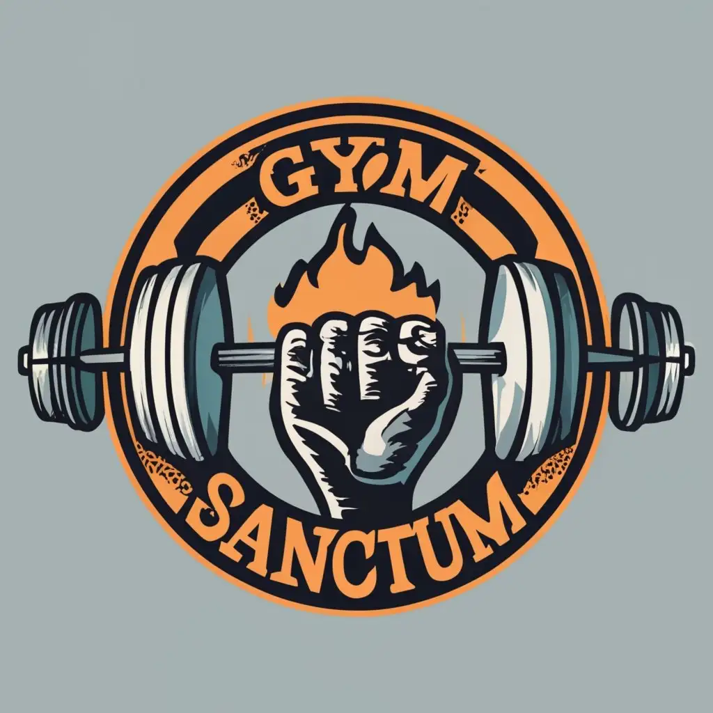 logo, gym, with the text "gym sanctum", typography