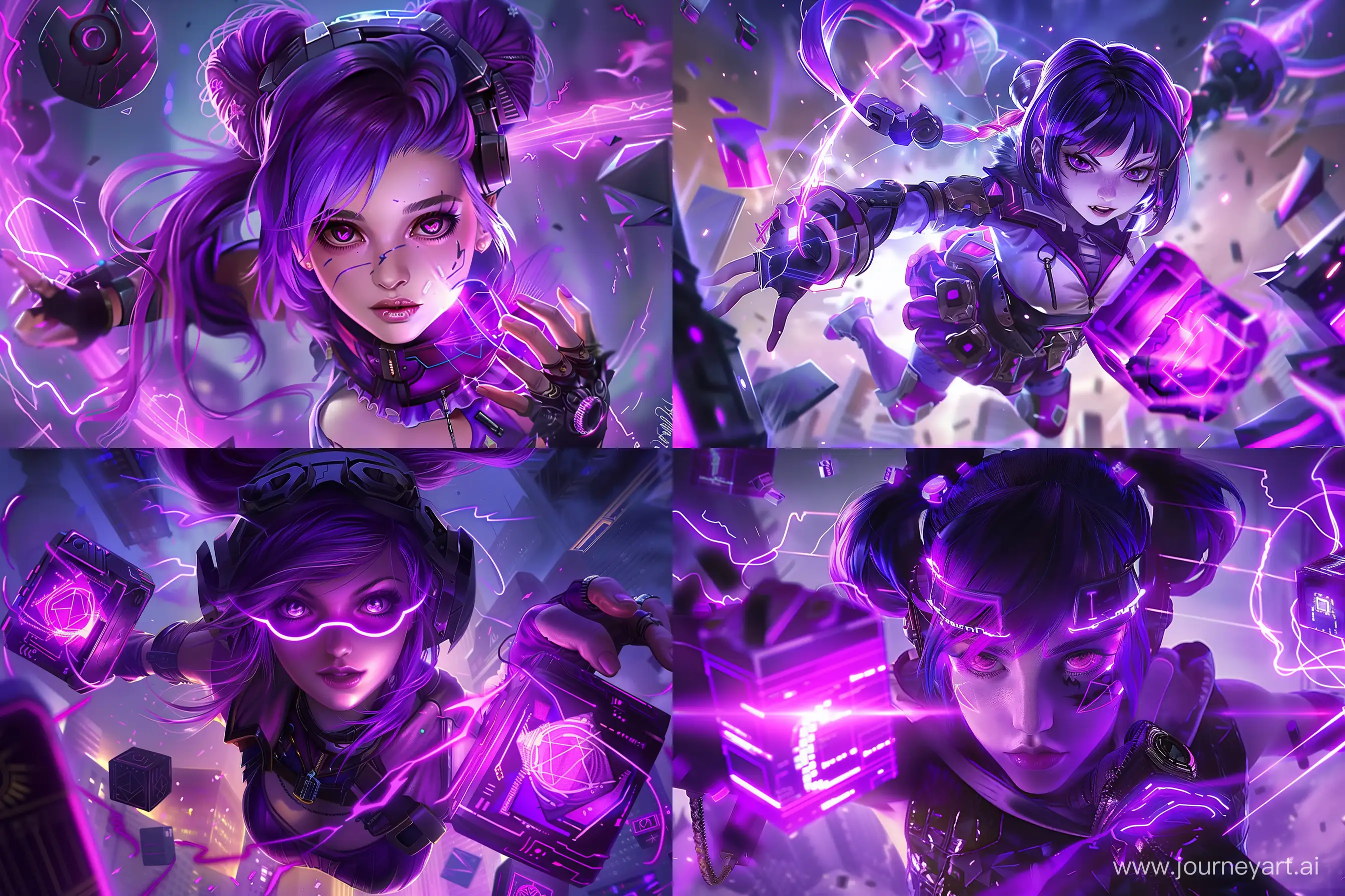 https://i.postimg.cc/SxWVrH4F/lylia-mobile-legends-ml-wallpaper-2000x1333-39.jpg девочка фиолетовая киберкубийца, --ar 3:2