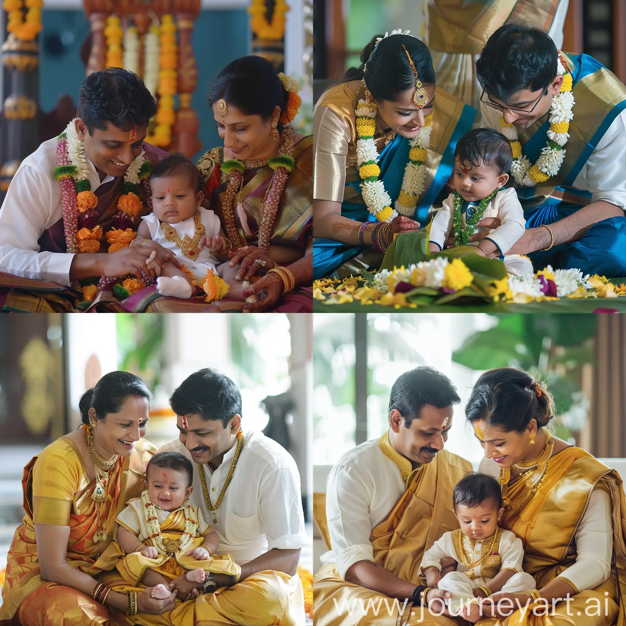 Traditional-South-Indian-Naming-Ceremony-with-Parents-and-Baby-Boy