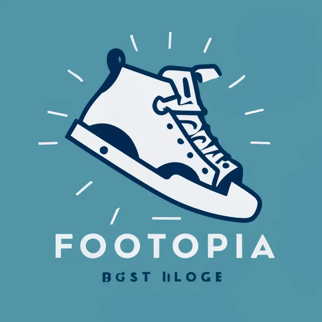 logo, Sneakers, with the text "Footopia", typography