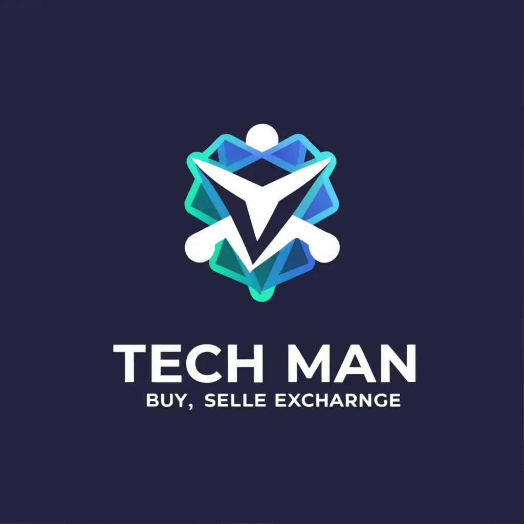 a logo design,with the text "TECH MAN", main symbol:Buy Sell Exchange,Moderate,be used in Technology industry,clear background