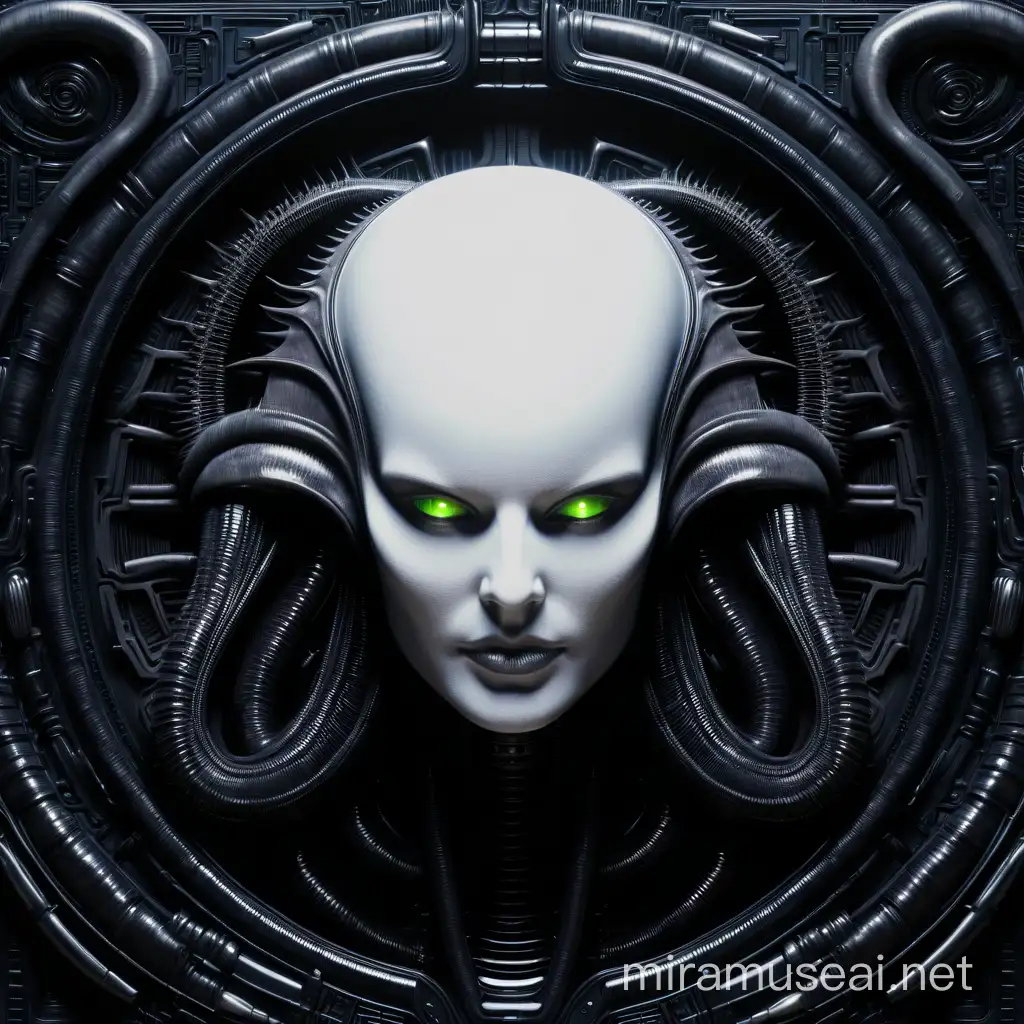 ui screen by hr giger, scifi, high definition