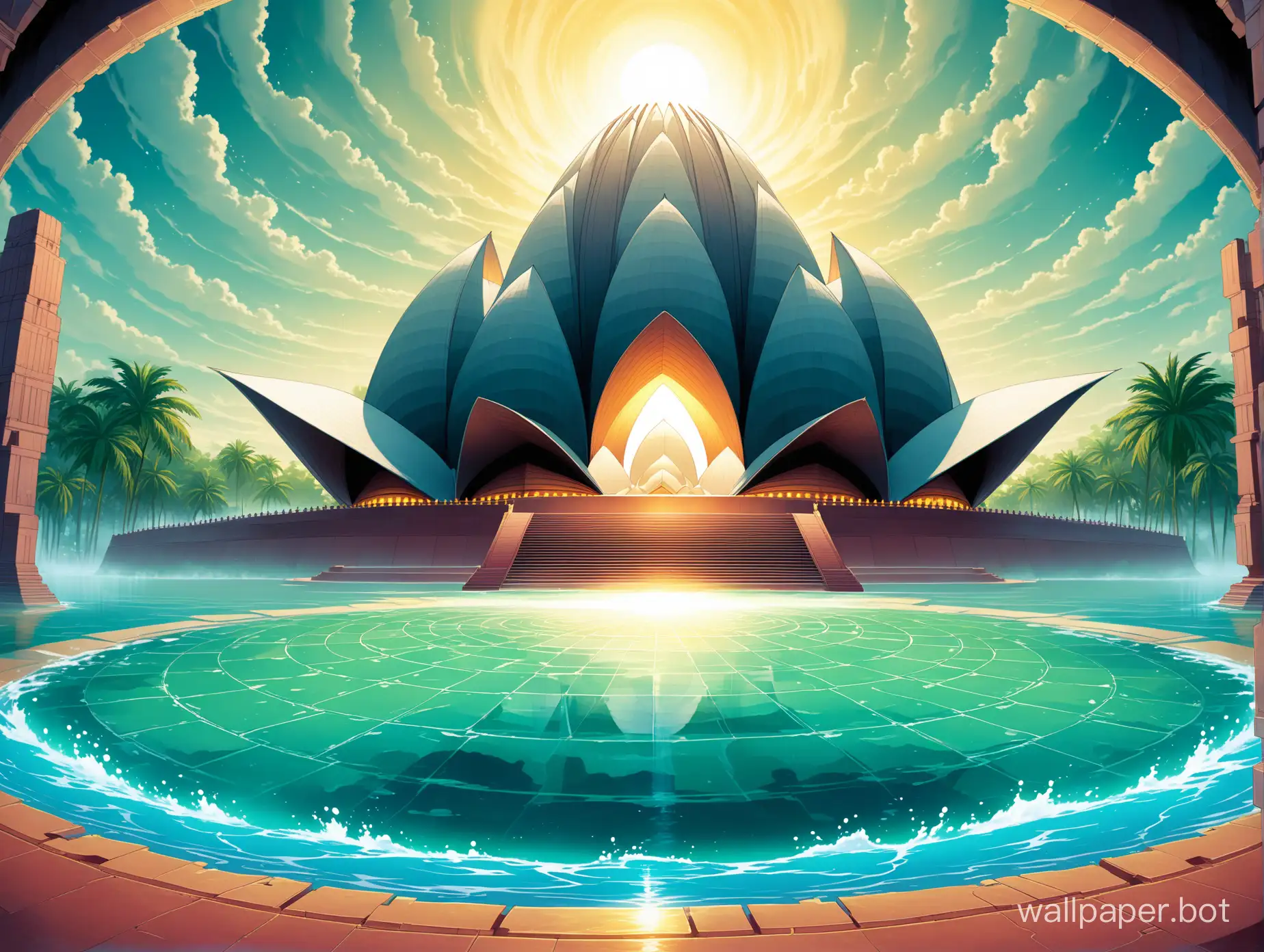 Lotus-Temple-Fighting-Stage-Mystic-Scenery-Amidst-Water-Ruins
