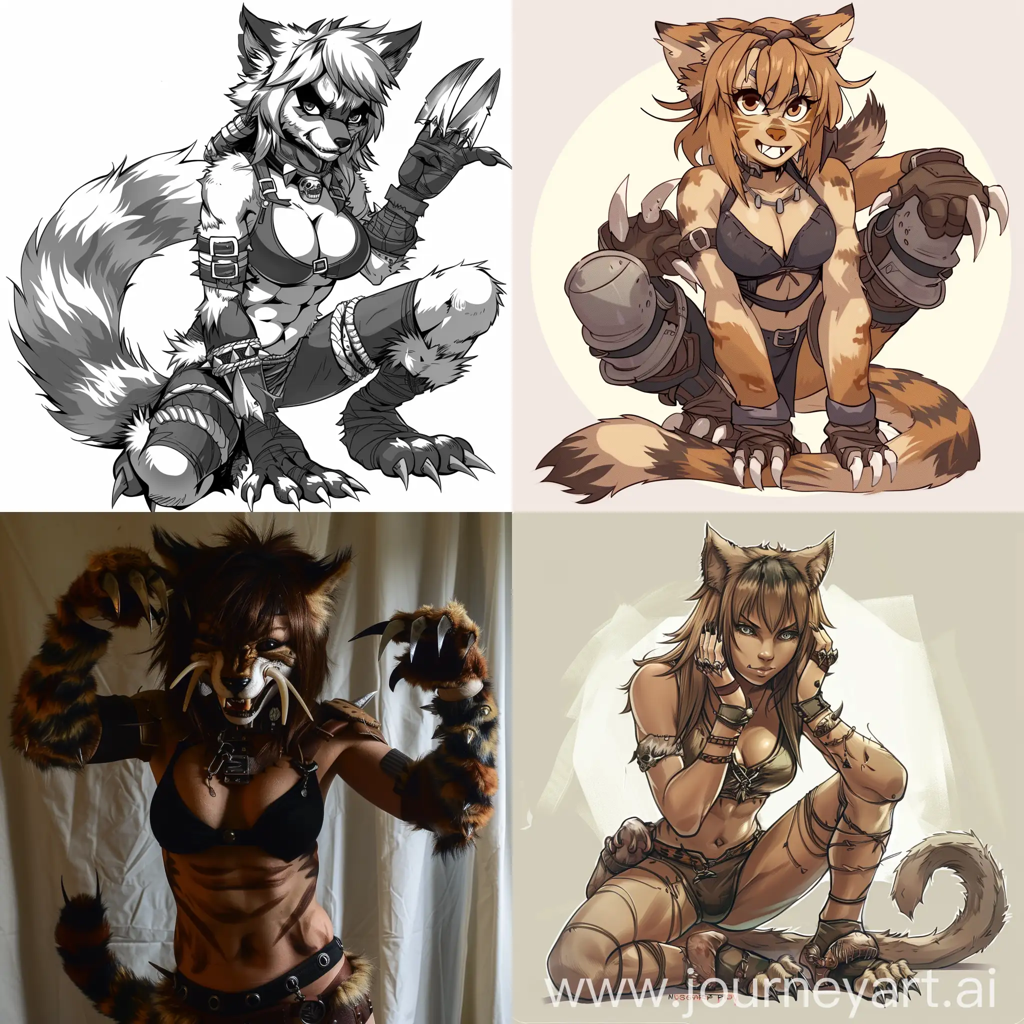 Fierce-Furry-Barbarian-Woman-with-Claws-Tail-and-Fangs