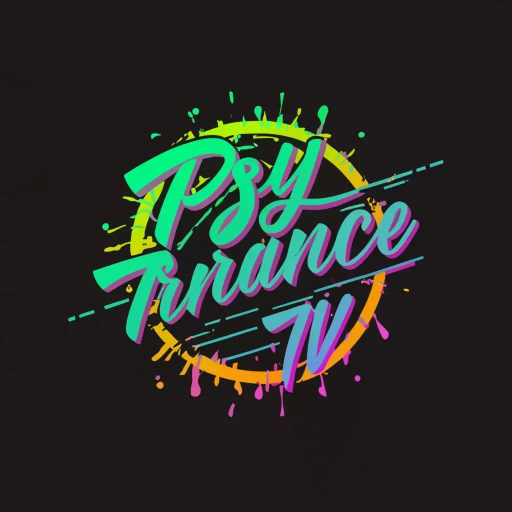 logo, trance, with the text "Psy Trance Tv", typography, be used in Entertainment industry