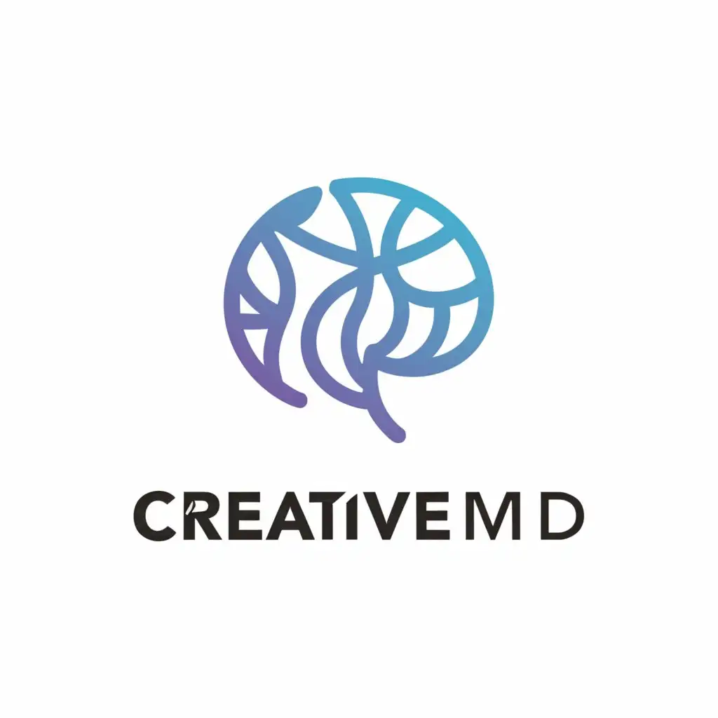 a logo design,with the text "CreativeMD", main symbol:Brain,Minimalistic,be used in Entertainment industry,clear background