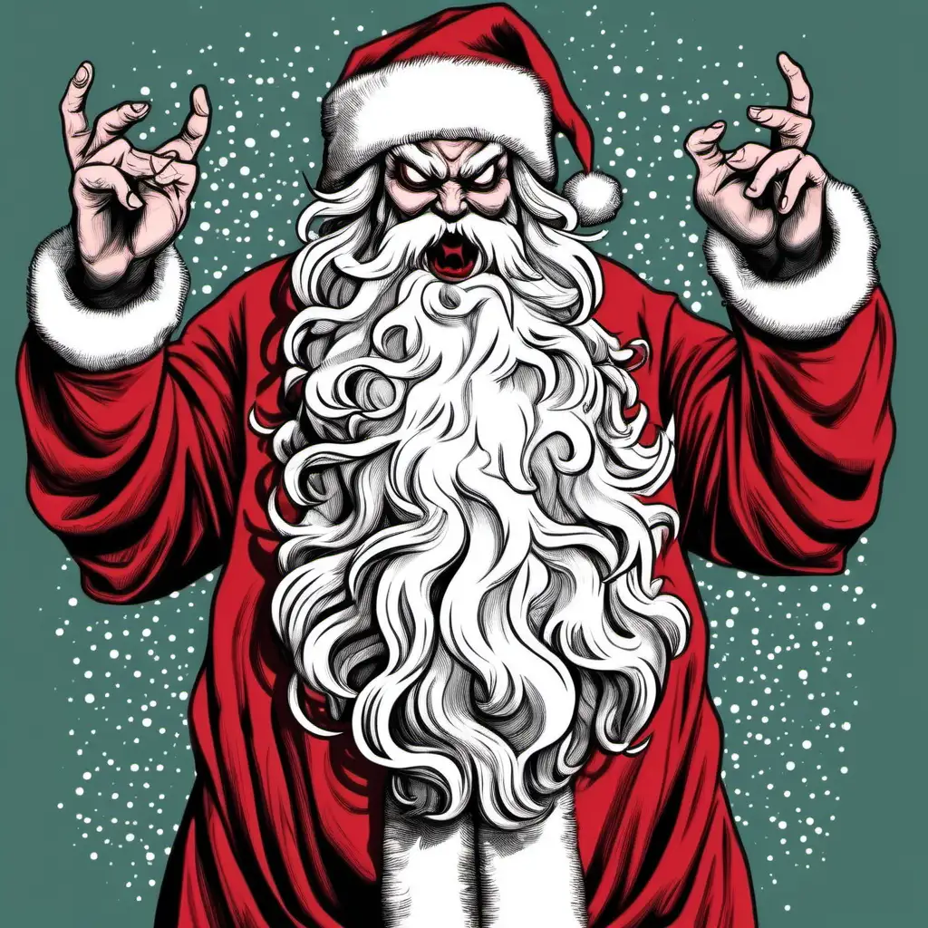 Satan Dressed as Santa Claus Spreading Dark Holiday Cheer