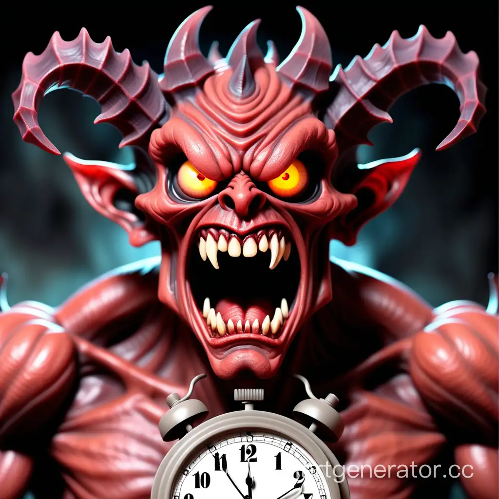 страшный демон напоминающий "спиши время!"