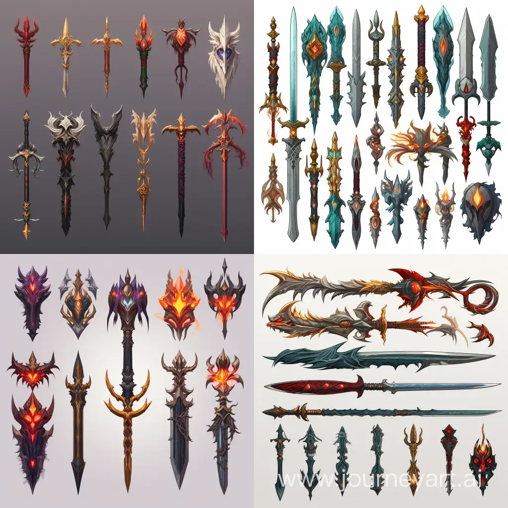 Fantasy-Weapons-Spritesheet-with-Transparent-Background