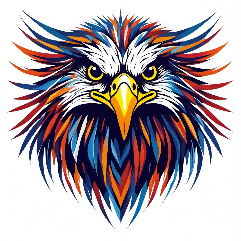Abstract-Eagle-Head-with-Multicolored-Abstraction-on-White-Background
