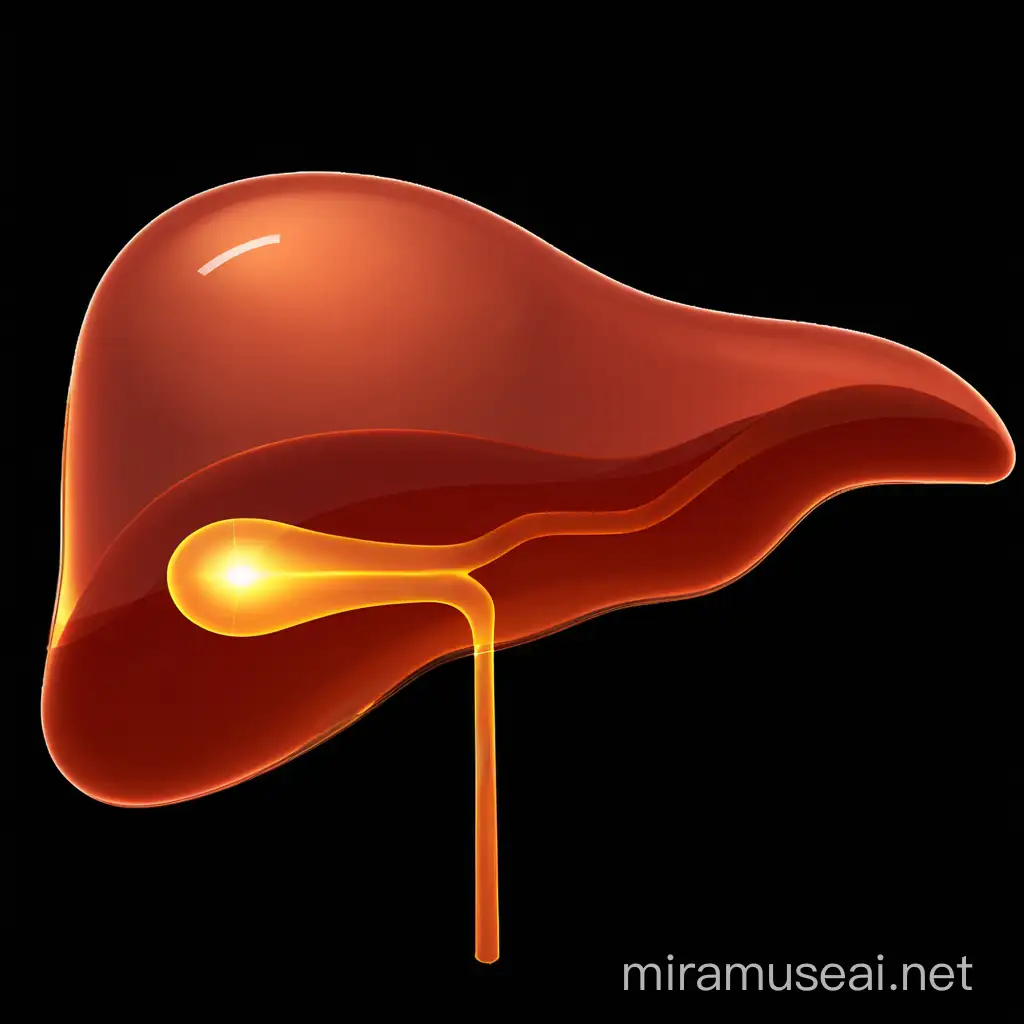 Illustration of a Human Liver Protected by a Transparent Shield