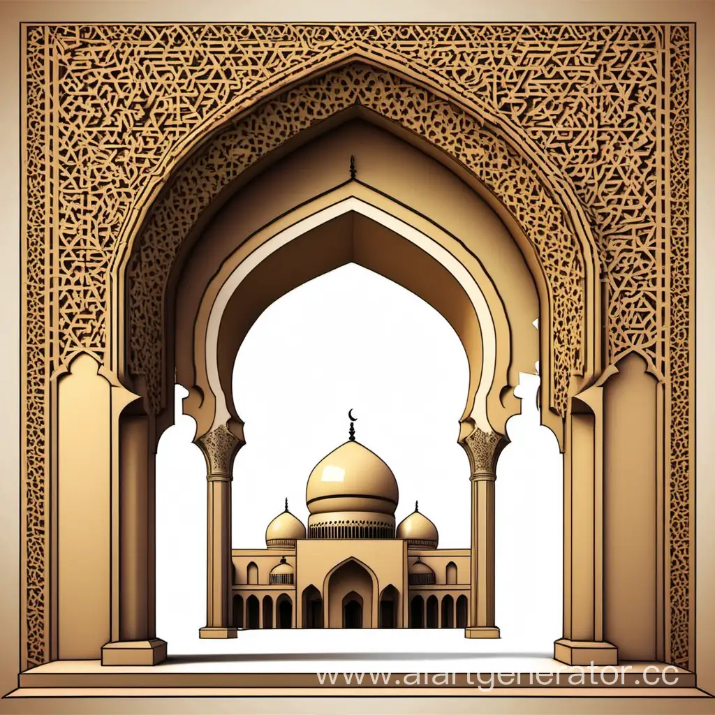 Islamic-2D-Arch-Illustration-Traditional-Geometric-Design-in-Digital-Art
