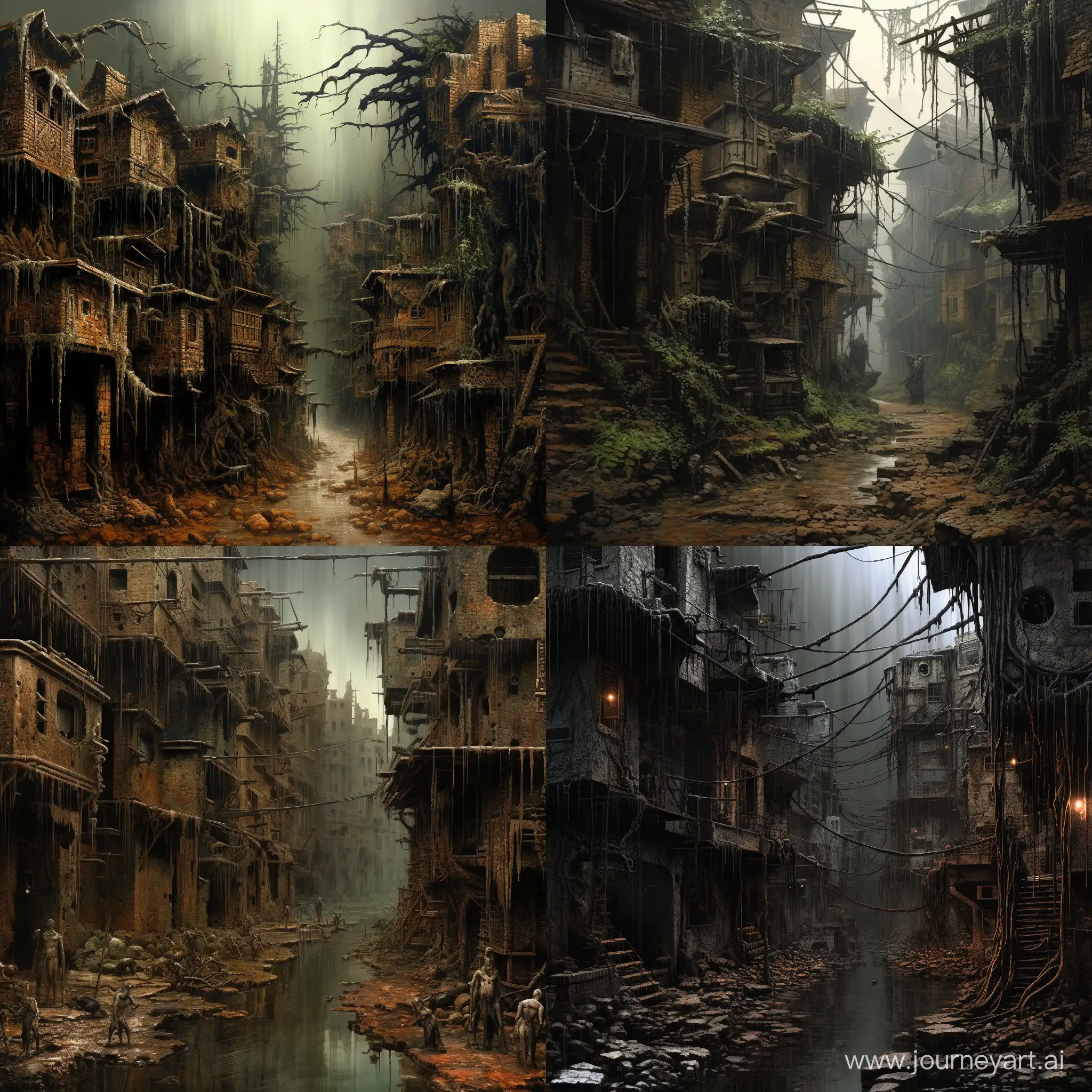 Dystopian-Biomechanical-Old-Town-with-Talking-Trees