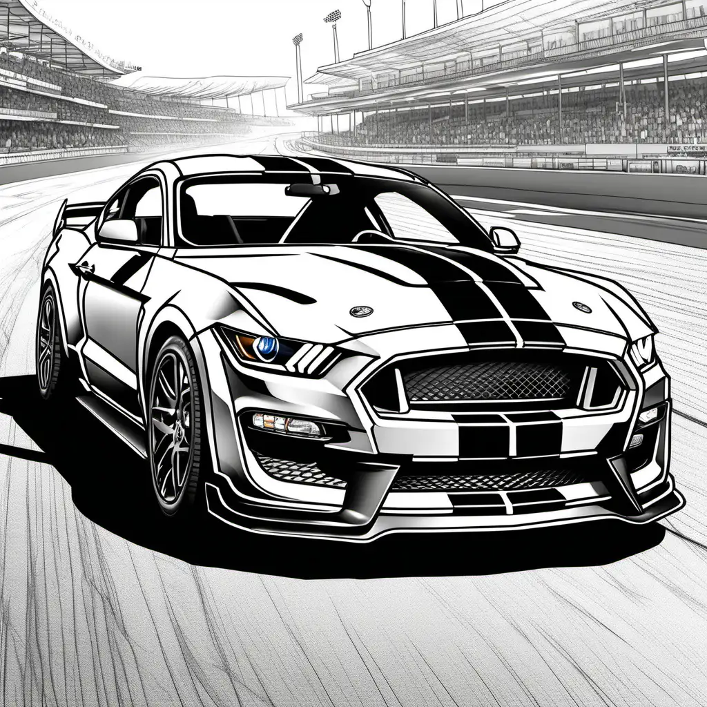 Ford Mustang Shelby GT350 Racing Coloring Page