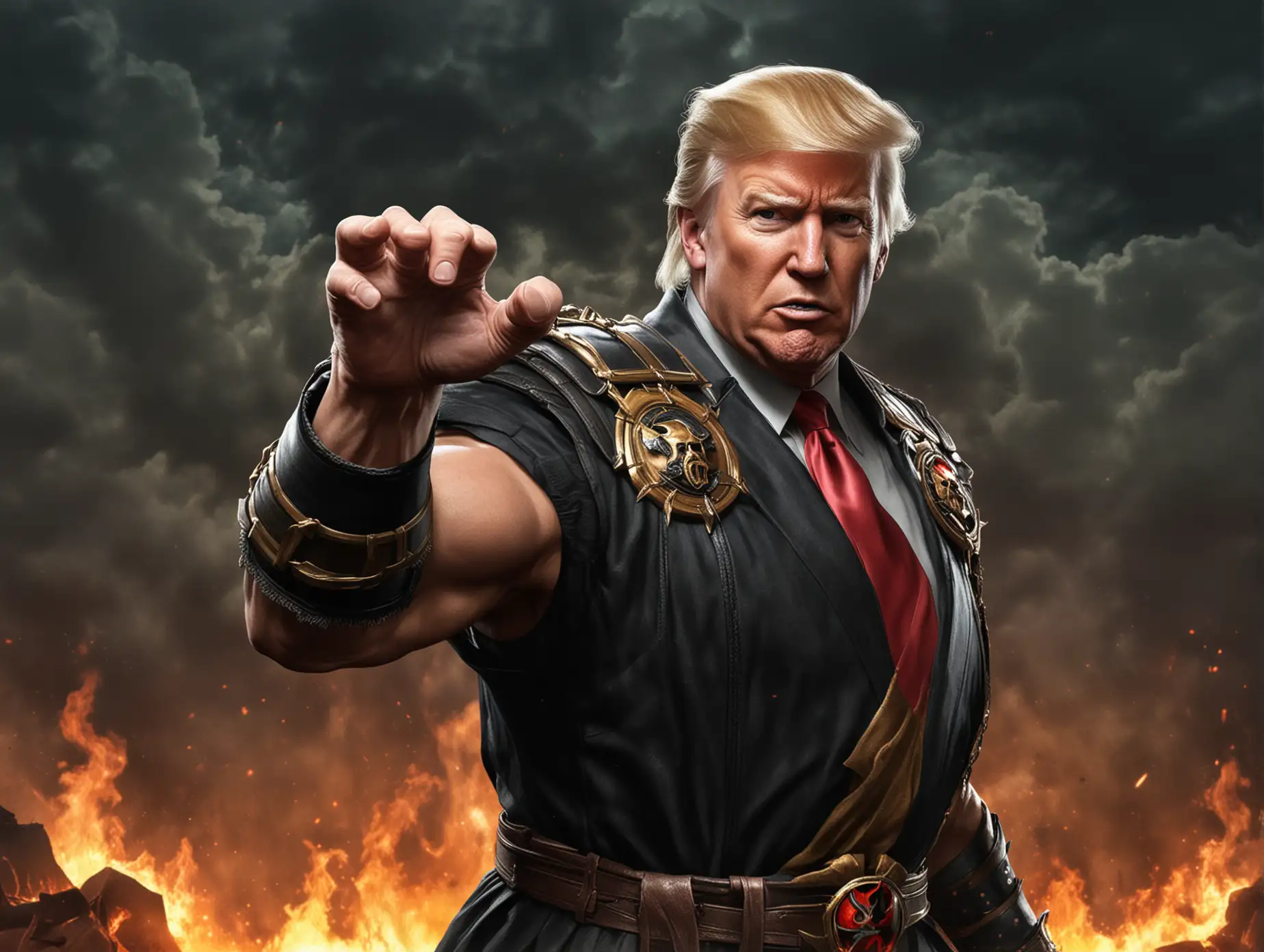 Donald Trump as a Mortal Kombat character, fatality on Joe Biden