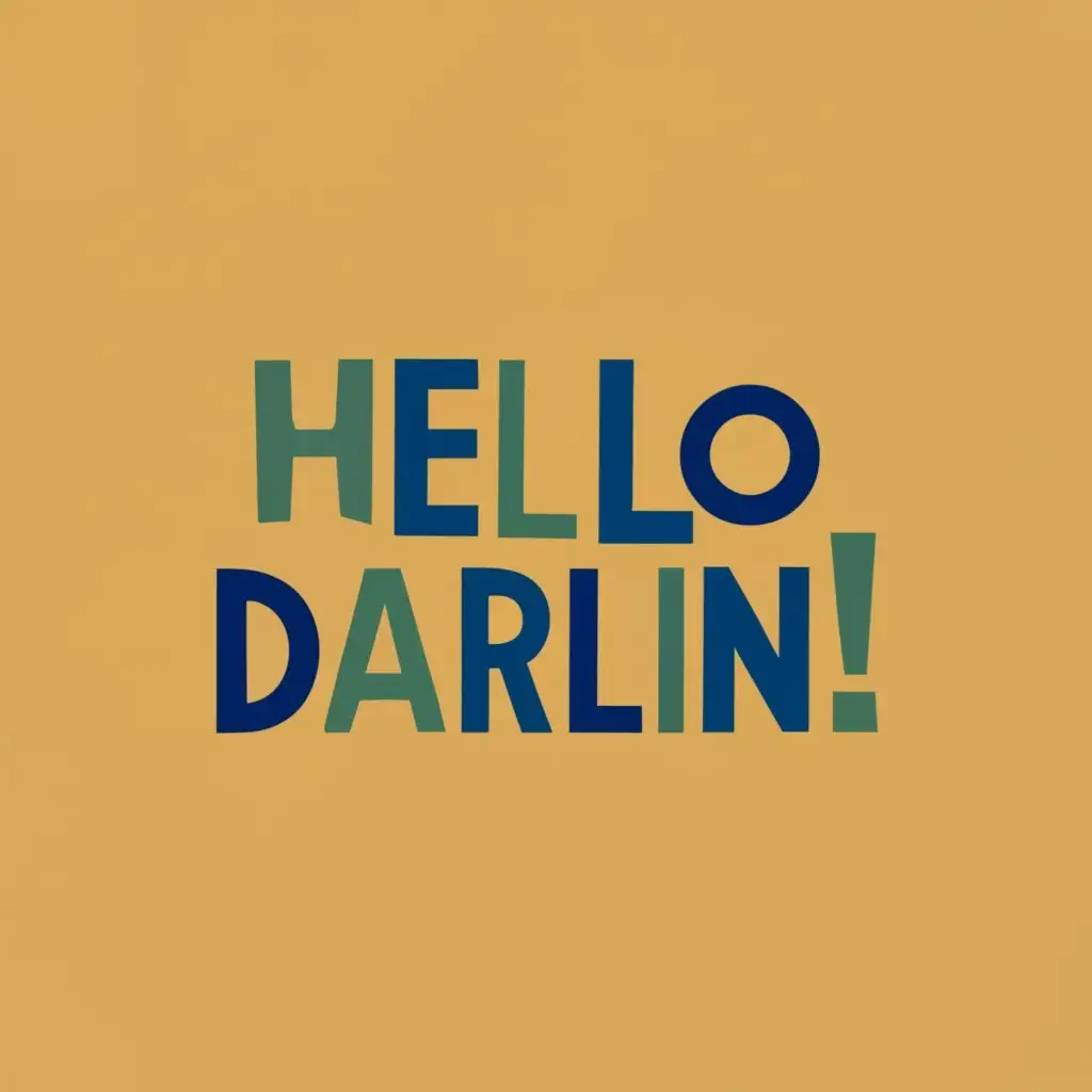 logo, Hello Darlin, with the text "Hello Darlin", typography, be used in Travel industry