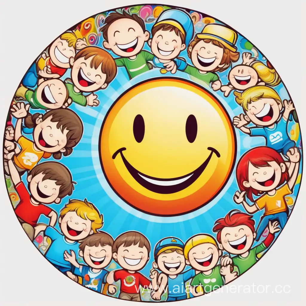 Joyful-Smiles-and-Colorful-Emblems-A-Circle-of-Happiness-and-Funny-Stories