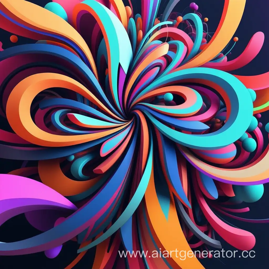 beautiful ai abstract colorful graphics generation