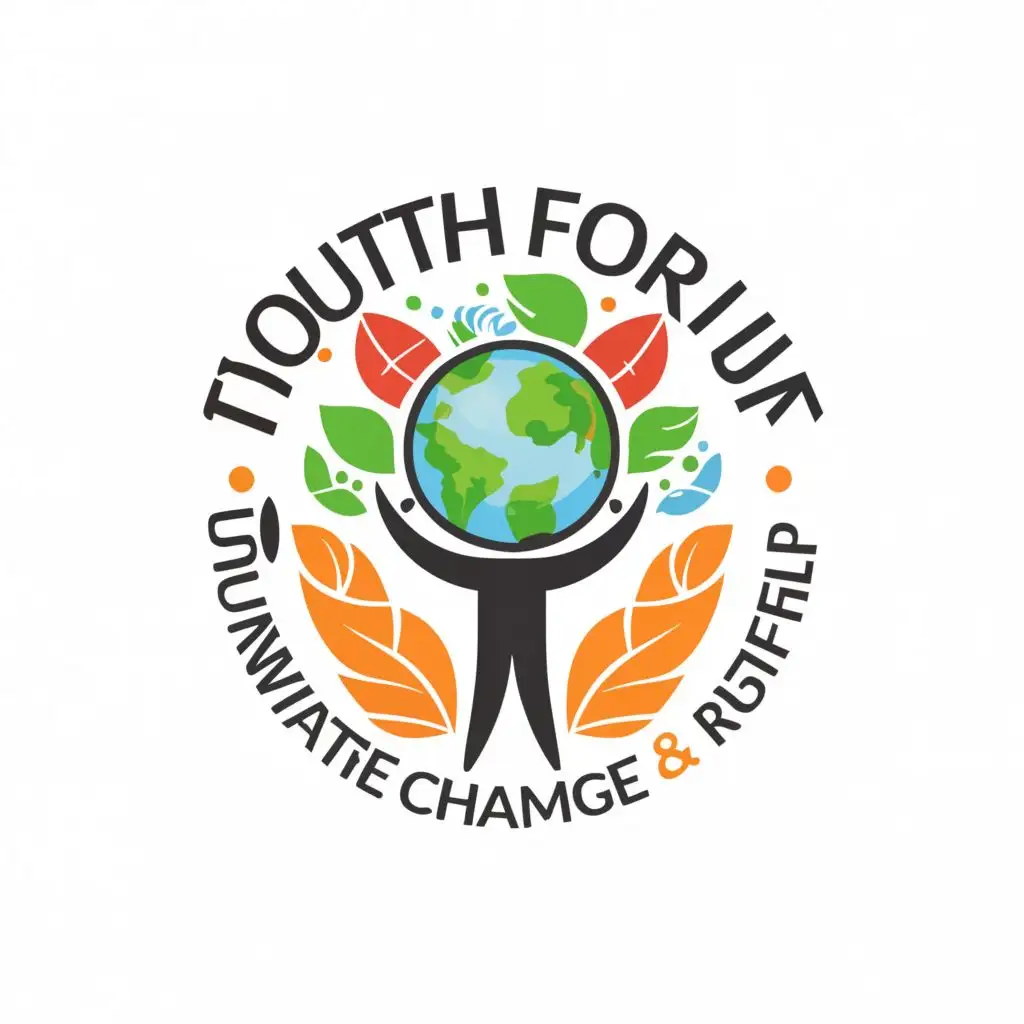 a logo design,with the text "Youth Forum for Climate Change and Human Rights", main symbol:Youth, Climate resilience and human rights and Globe,complex,be used in Nonprofit industry,clear background