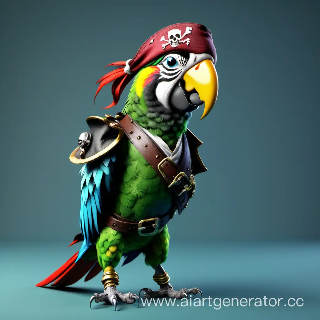 Colorful-Parrot-Pirate-Standing-Tall-and-Proud