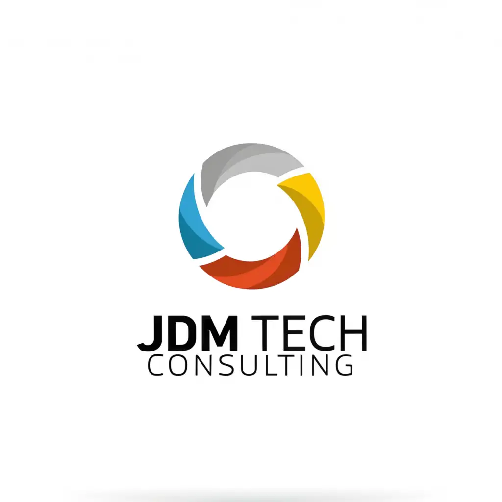 a logo design,with the text "JDM Tech Consulting", main symbol:infinite loop, cool colors, white background with JDM prominent,Moderate,be used in Religious industry,clear background