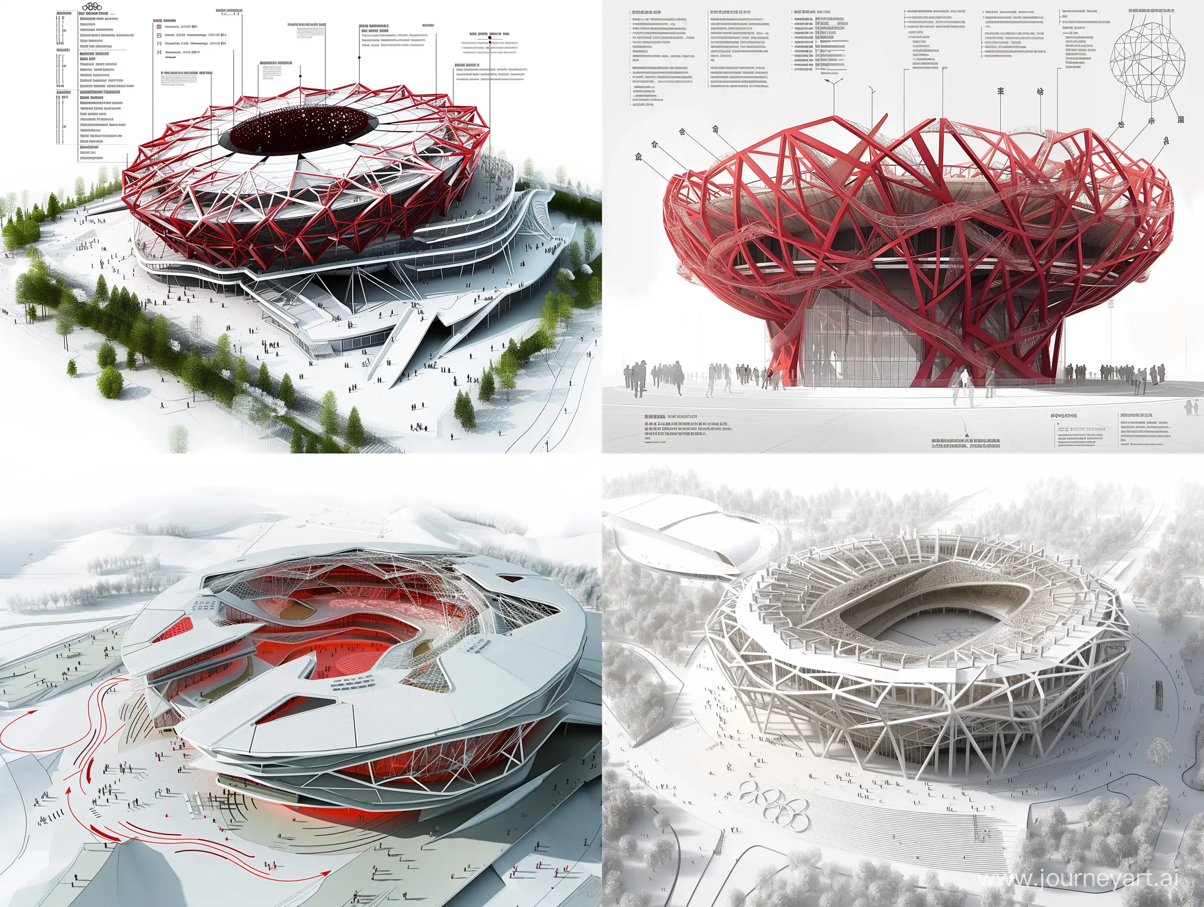 奥运会场馆“鸟巢”，的空间结构图