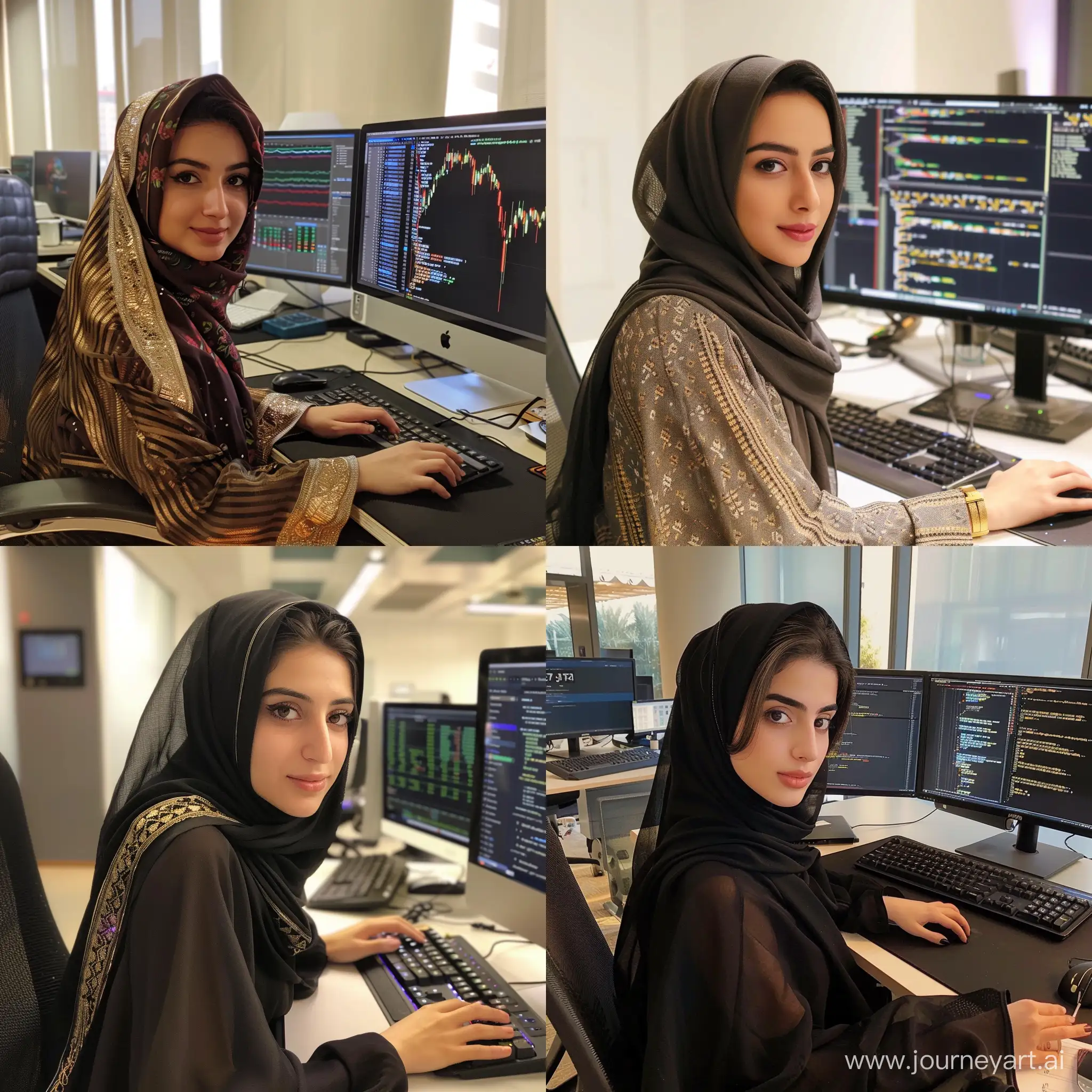 Iranian-Girl-Trading-on-Computer-Desk