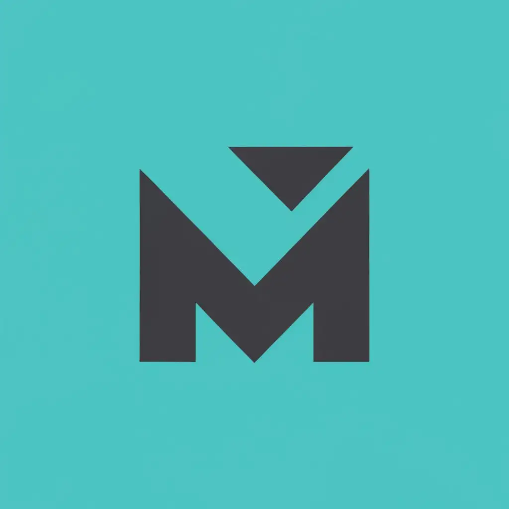 logo, M, but when looked at it differently can also be an E, with the text "Mission", typography, be used in Internet industry, make the M grayscale. Add the word 'mission' underneath
