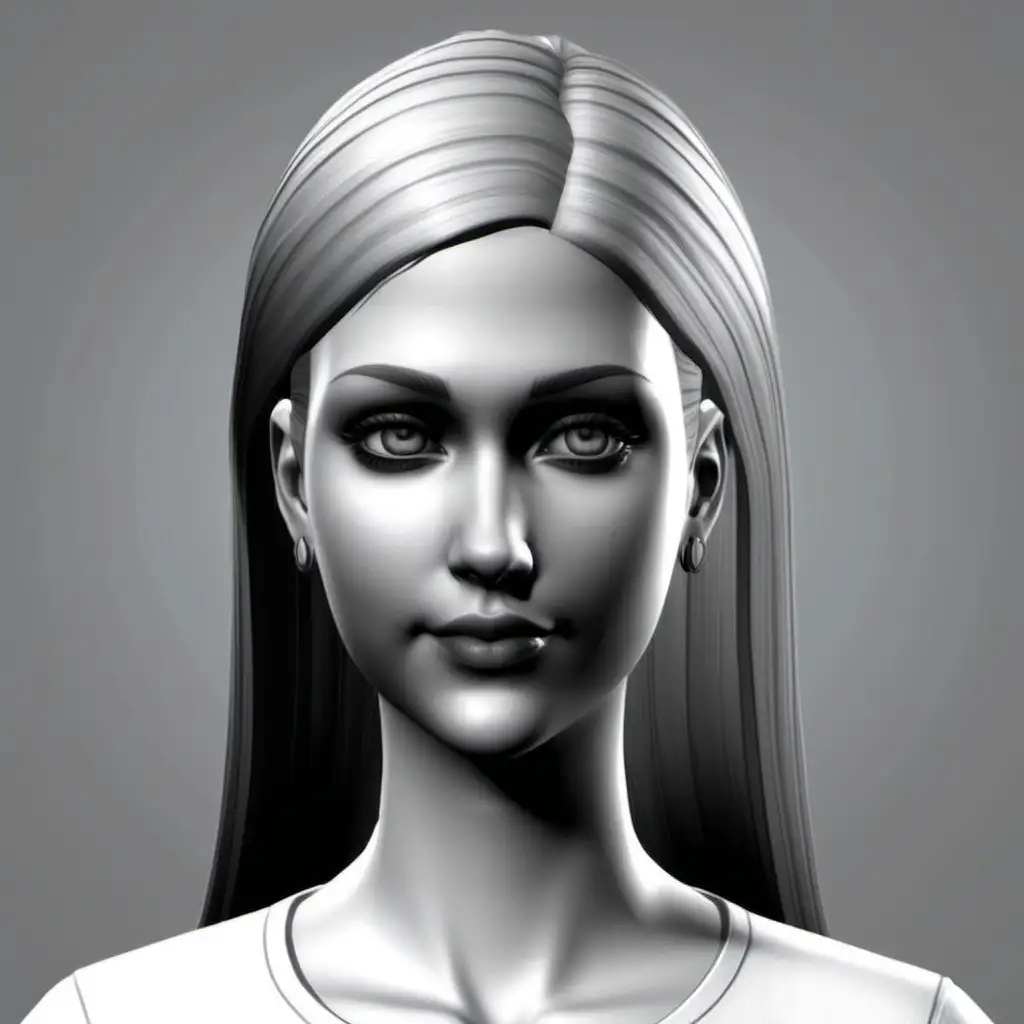 Elegantly Outlined Female Sims 2 Character
