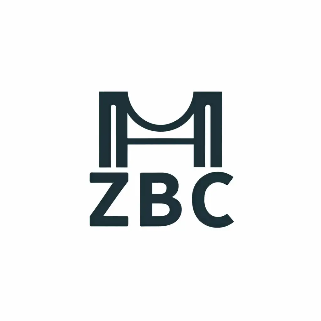 a logo design,with the text "ZBC", main symbol:*Design:* A sleek and minimalist bridge silhouette, with clean lines and a subtle upward arch, representing progress and reaching new heights. The bridge could be stylized with the letters 'ZBC' integrated seamlessly into its structure, conveying the initials of the company in a sophisticated and subtle manner. *Typography:* Use a modern and refined font for the letters 'ZBC,' with clean lines and balanced spacing to complement the simplicity of the bridge silhouette.  ,Moderate,clear background
