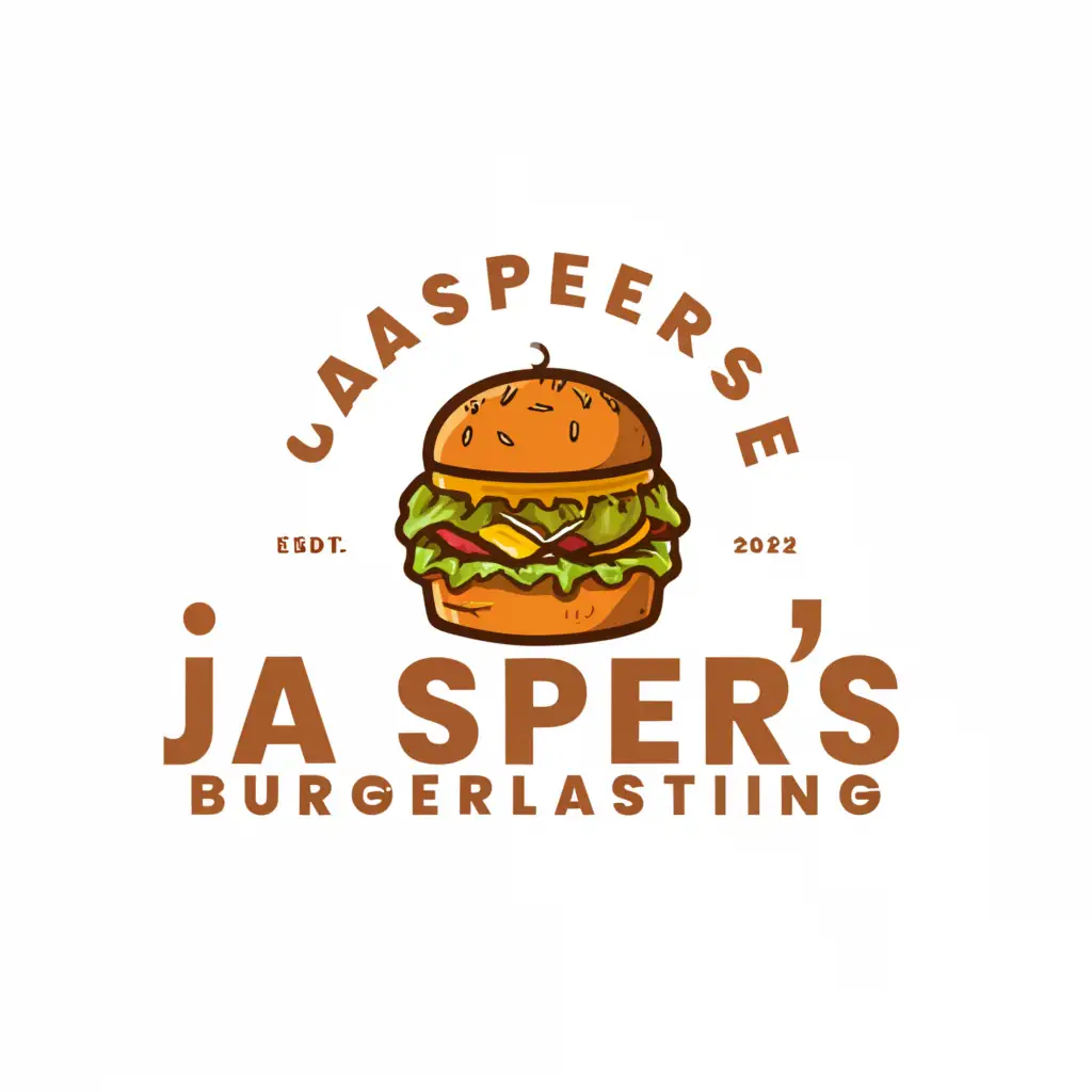 a logo design,with the text "Jasper's  Burgerlasting", main symbol:burger,Moderate,clear background