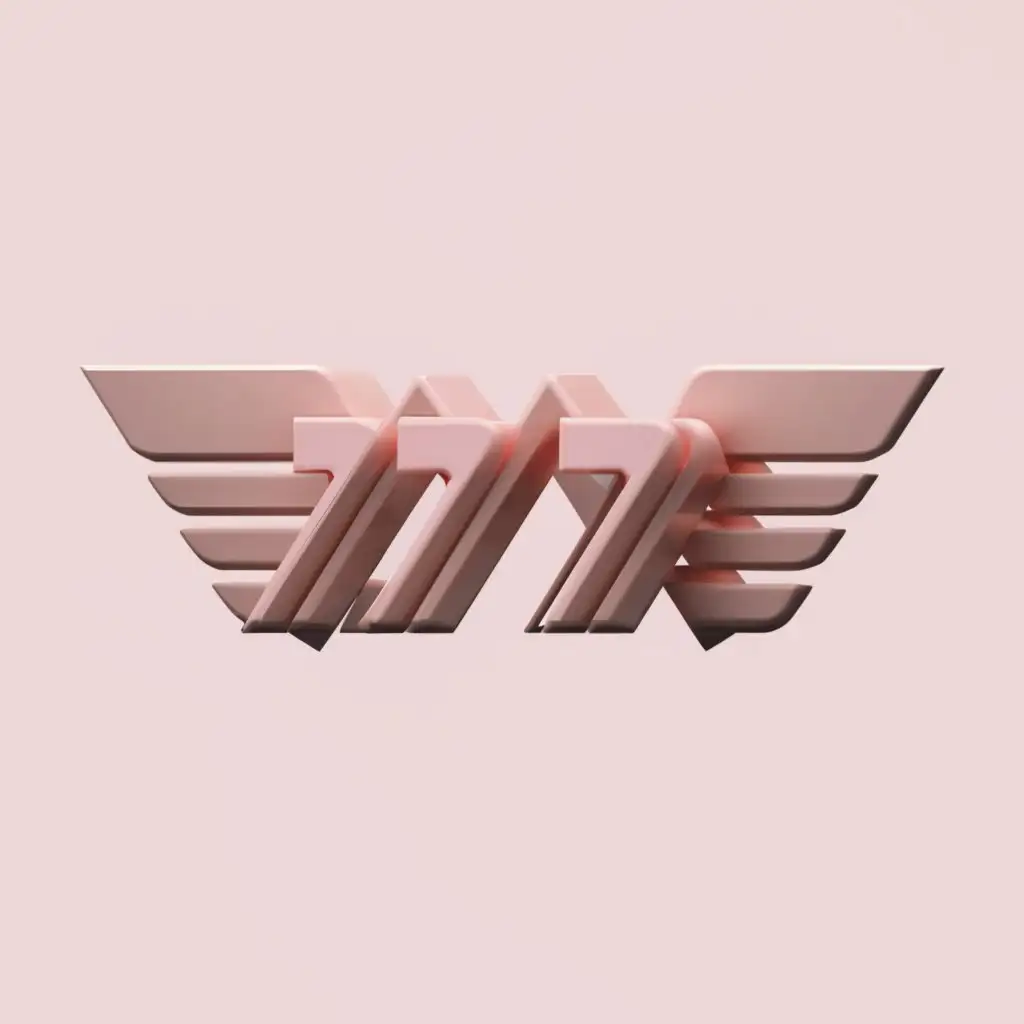 LOGO-Design-For-777-Y2K-Logo-Pink-Tan-3D-Wings-Design-for-Education-Industry