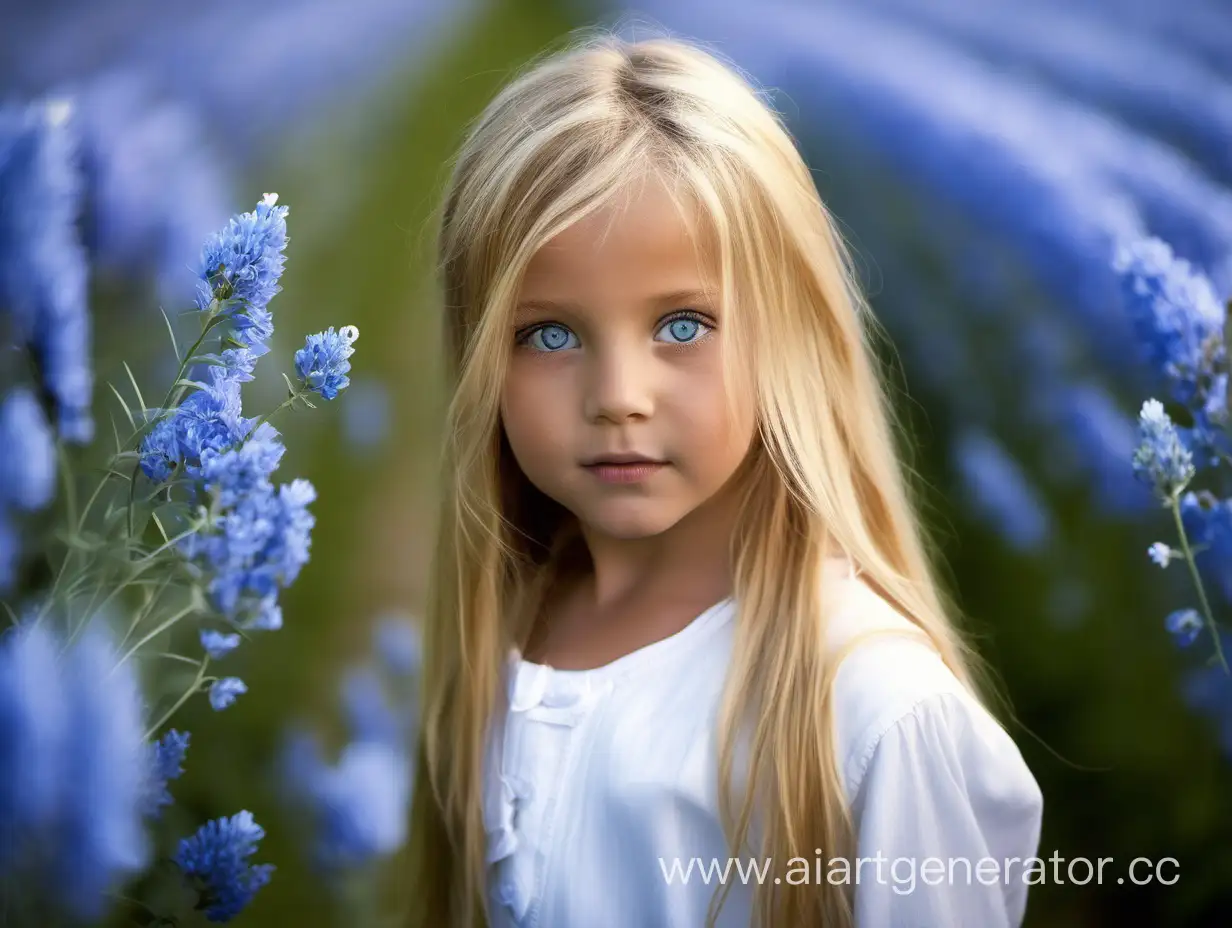 Provence-Blonde-Girl-Surrounded-by-Blue-Flowers-with-Striking-Blue-Eyes