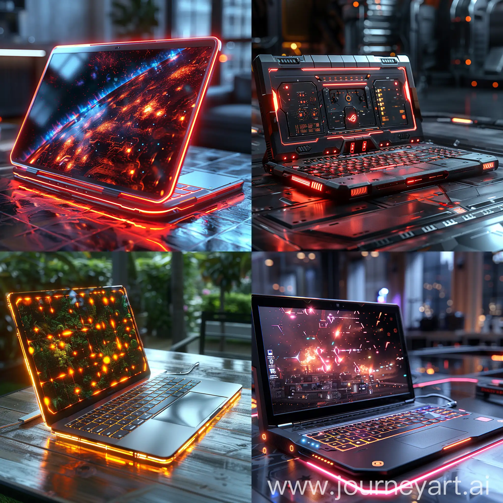 Futuristic laptop, ultra-modern renewable energy, ultramodern renewable energy, octane render --stylize 1000
