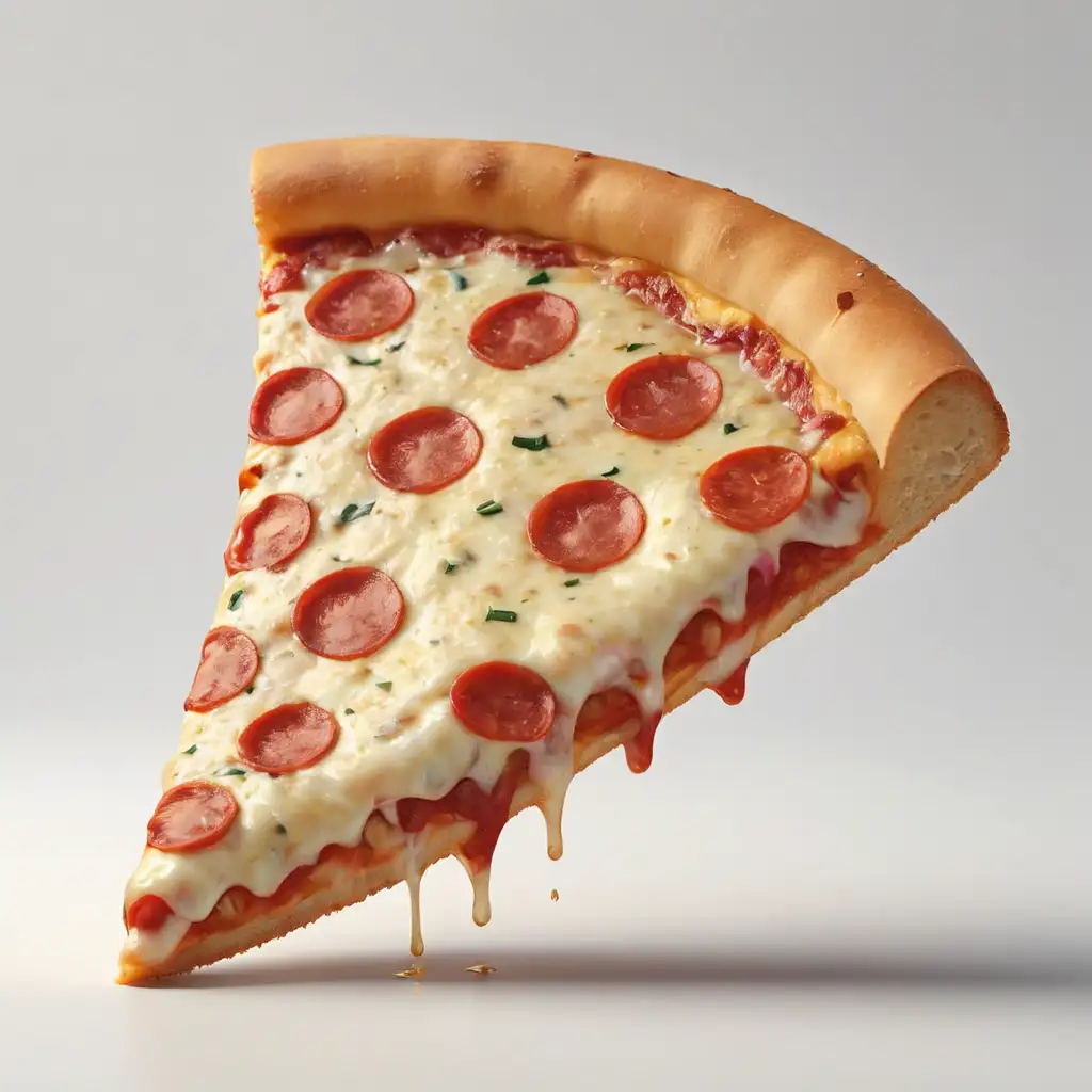 Кусок пицца 3d иконка на белом фоне
