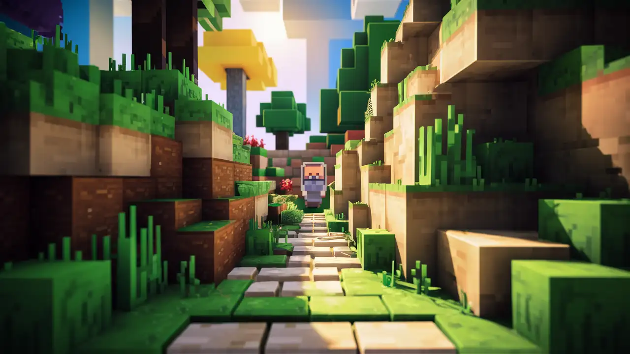 Minecraft Background Classic 2D Landscape for EyeCatching Thumbnail ...