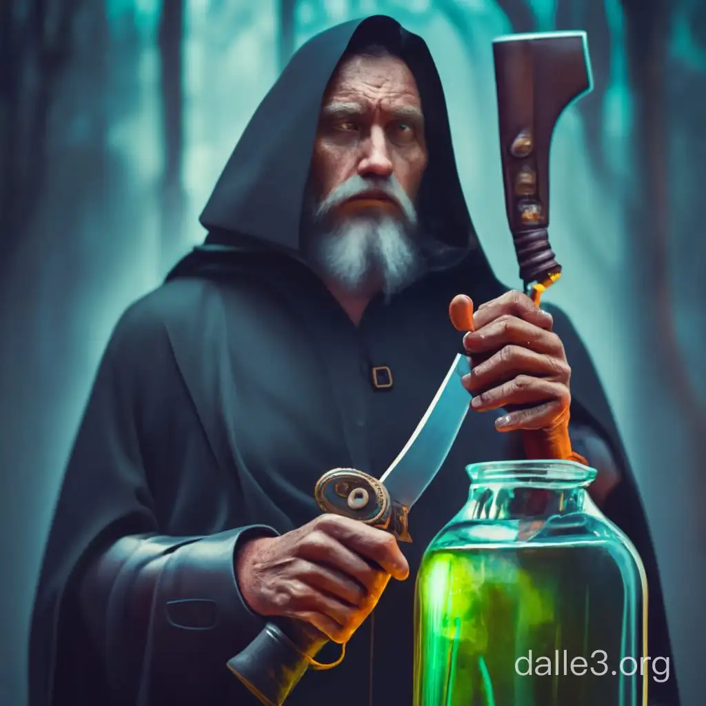 Mystical Monk with Dagger and Elixir | Dalle3 AI