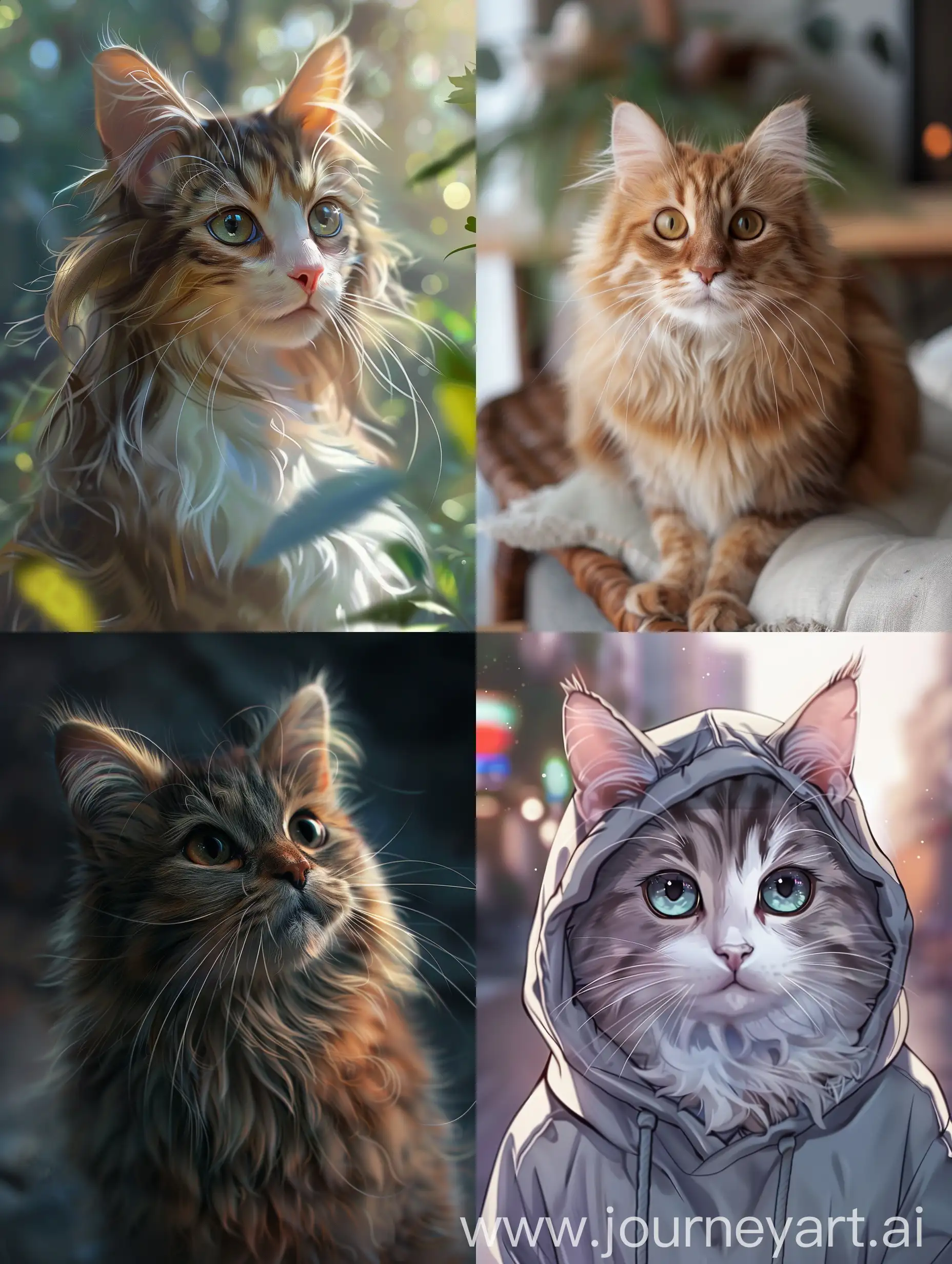 realistic beautiful anime cat realistic cinematic photo   --style raw --v 6.0