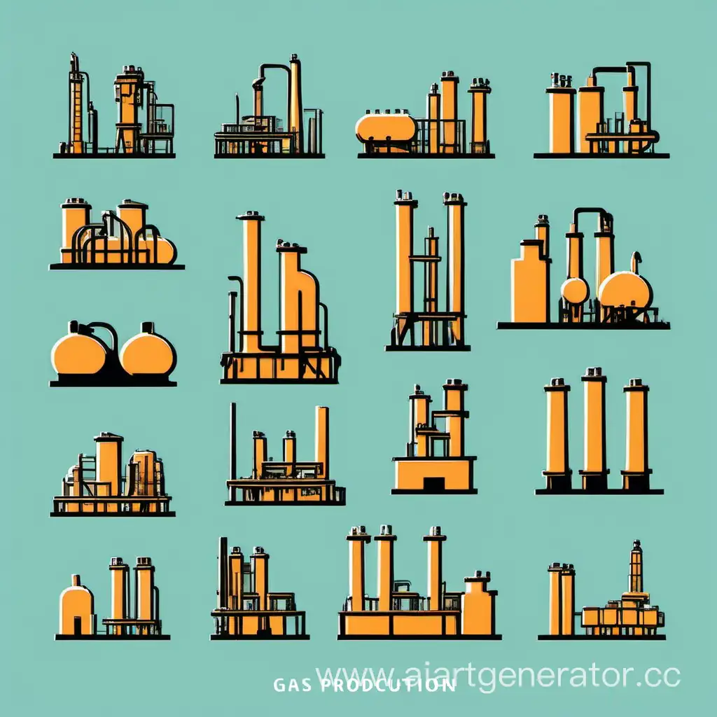 gas production plant icon style