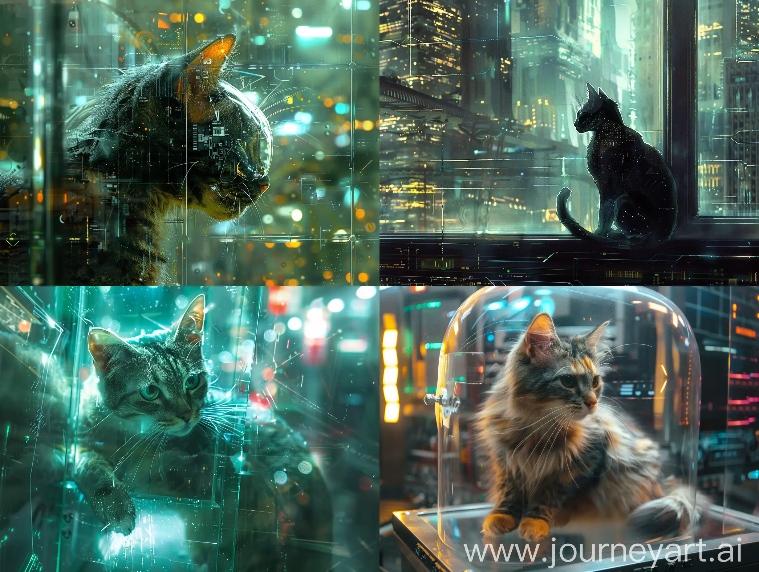 Cyberpunk-Cat-Peering-Through-Glass