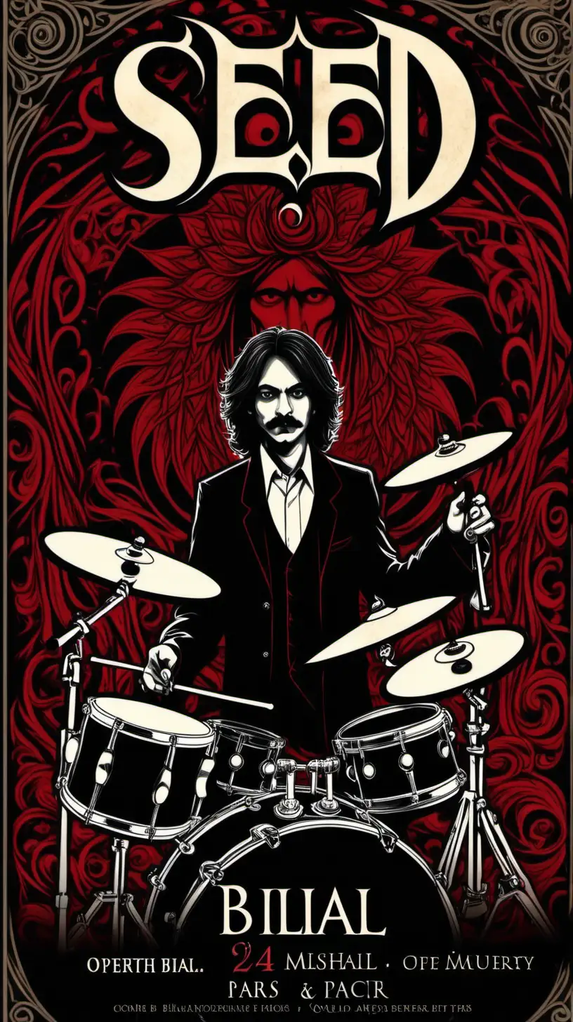 SEEDOFBILAL Concert Poster Captivating Pakistani Drummer in Opeth Style