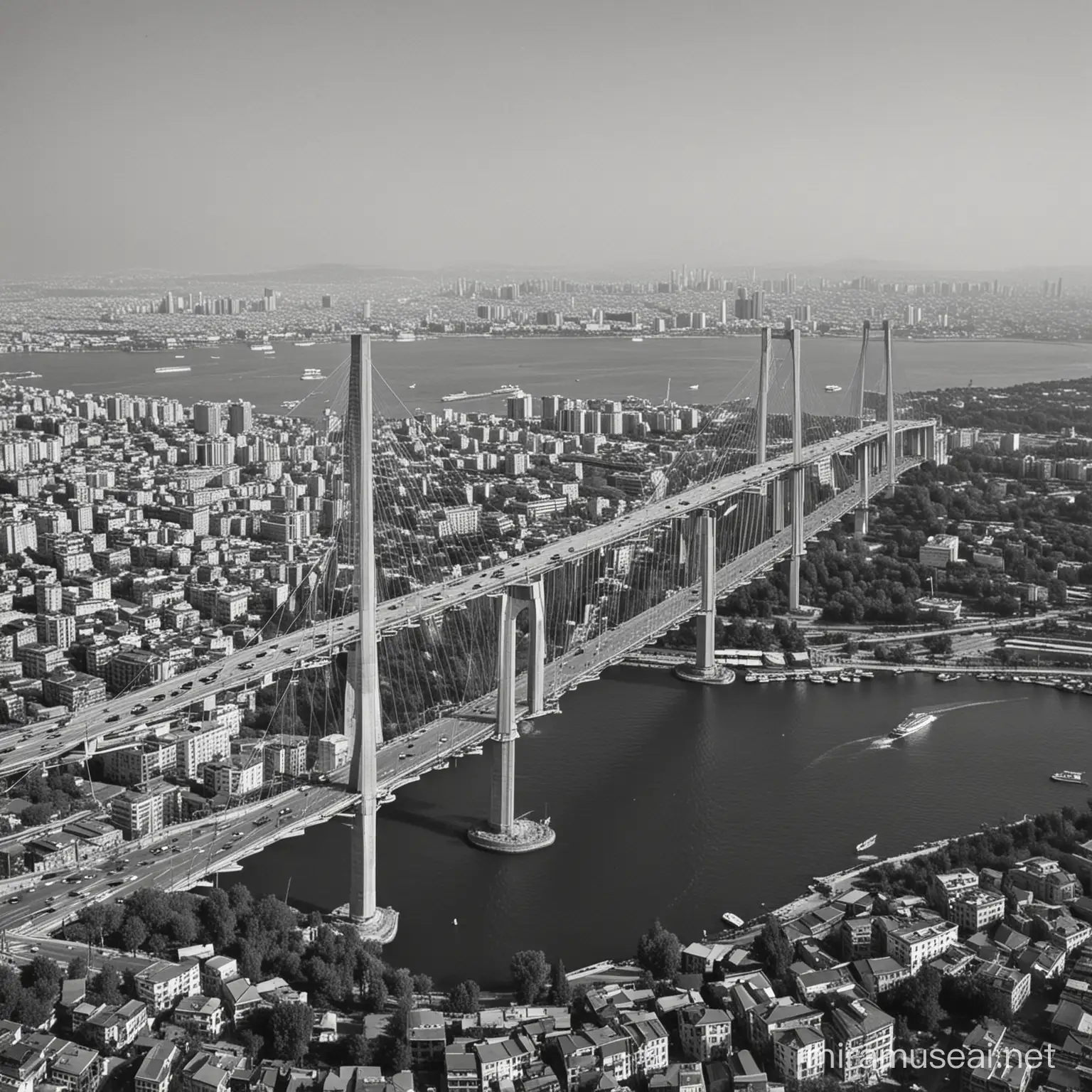 Istanbul Sisli Bridge Scenic Overview
