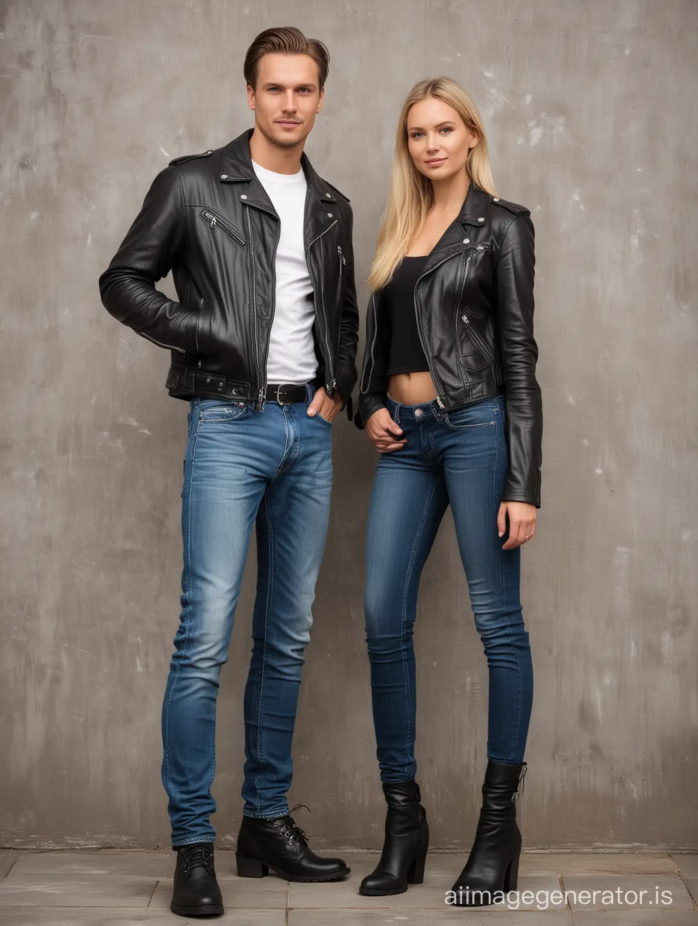 Finnish-Couple-in-Stylish-Leather-Jackets-and-Jeans-Full-Body-Portrait-of-Young-Adults-with-Long-Legs