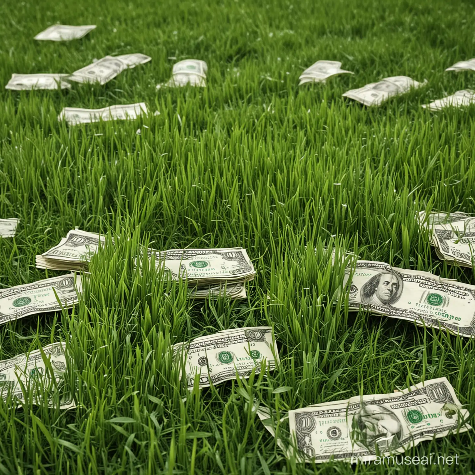 Lush Green Landscape Transforming into Currency