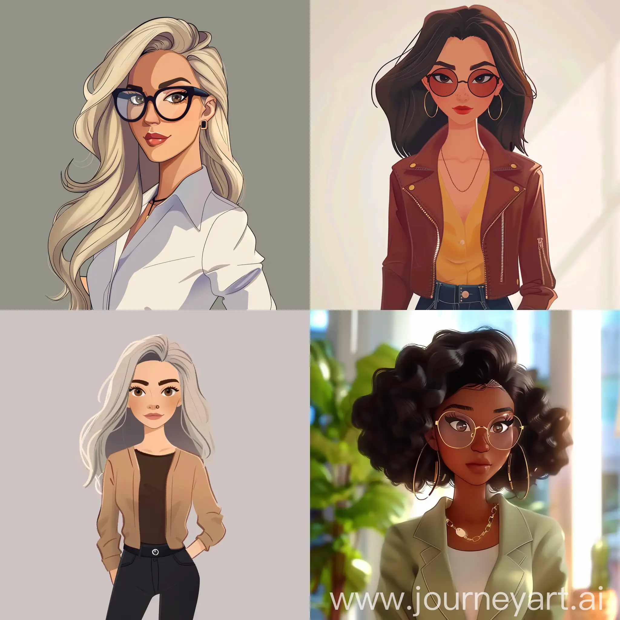 female age 30 fashion stylist animated 
