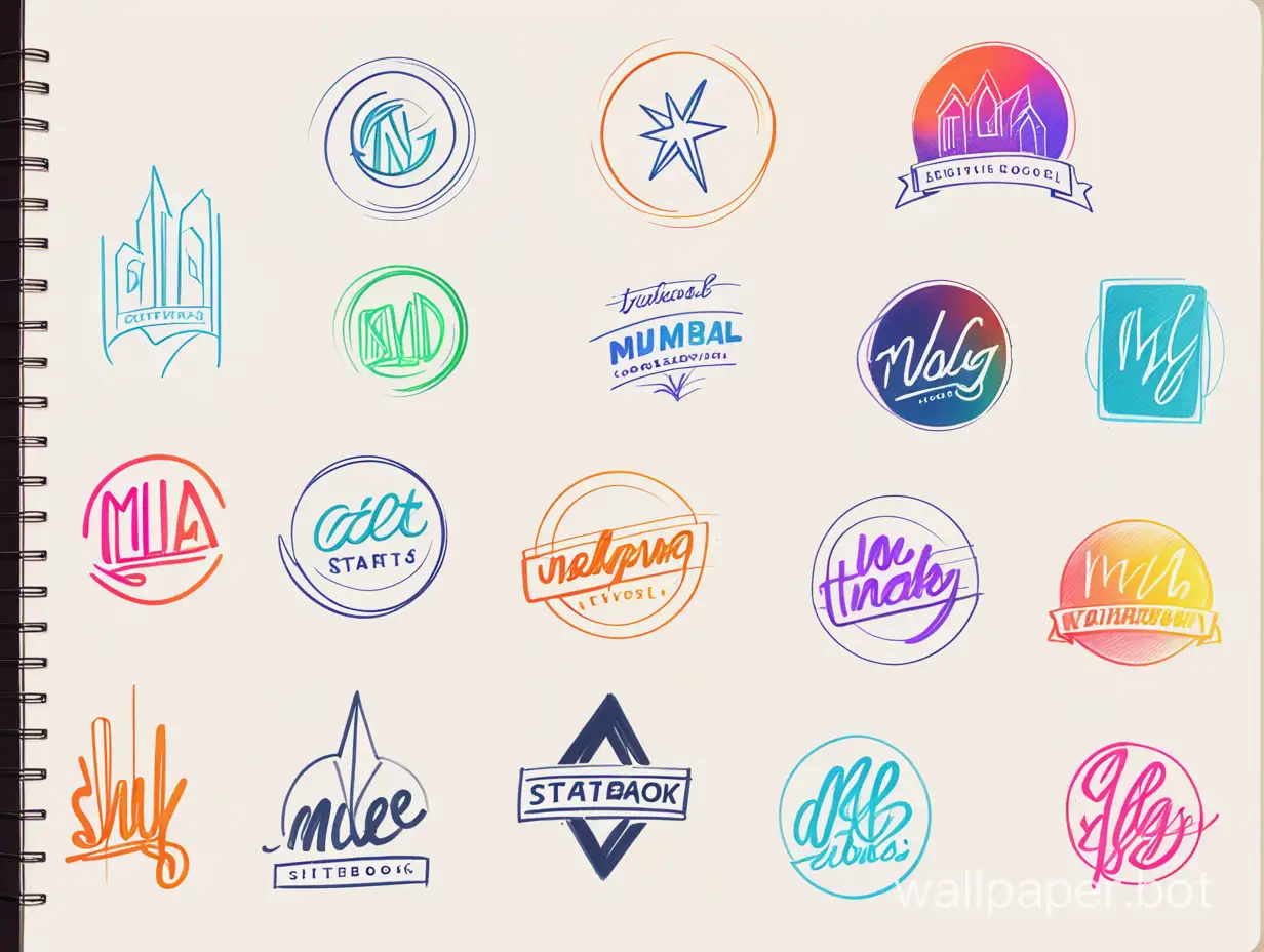 Colorful-Logo-Sketch-Studies-Vibrant-and-Dynamic-Drawing-Styles