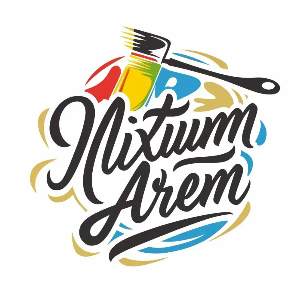 logo, Painter, with the text "Mixtum Artem", typography, be used in Entertainment industry